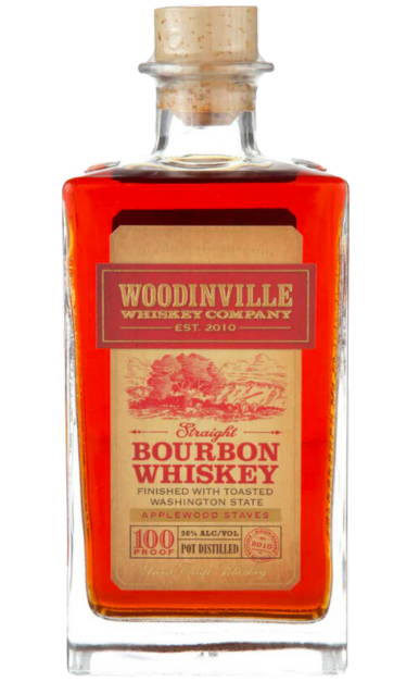 WOODINVILLE BOURBON WHISKEY FINISHED WITH TOASTED APPLEWOOD STAVES 100PF WASHINGTON 750ML LIQ
