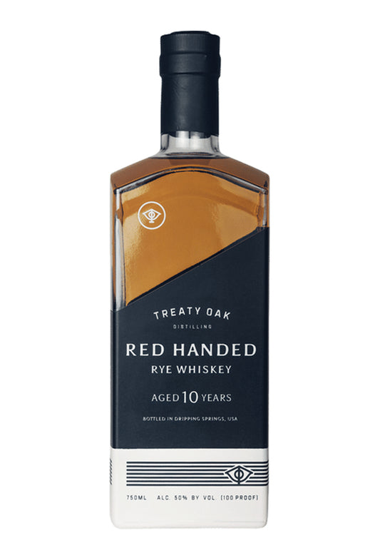 TREATY OAK WHISKEY RYE RED HANDED 10YR TEXAS 750ML Spirits