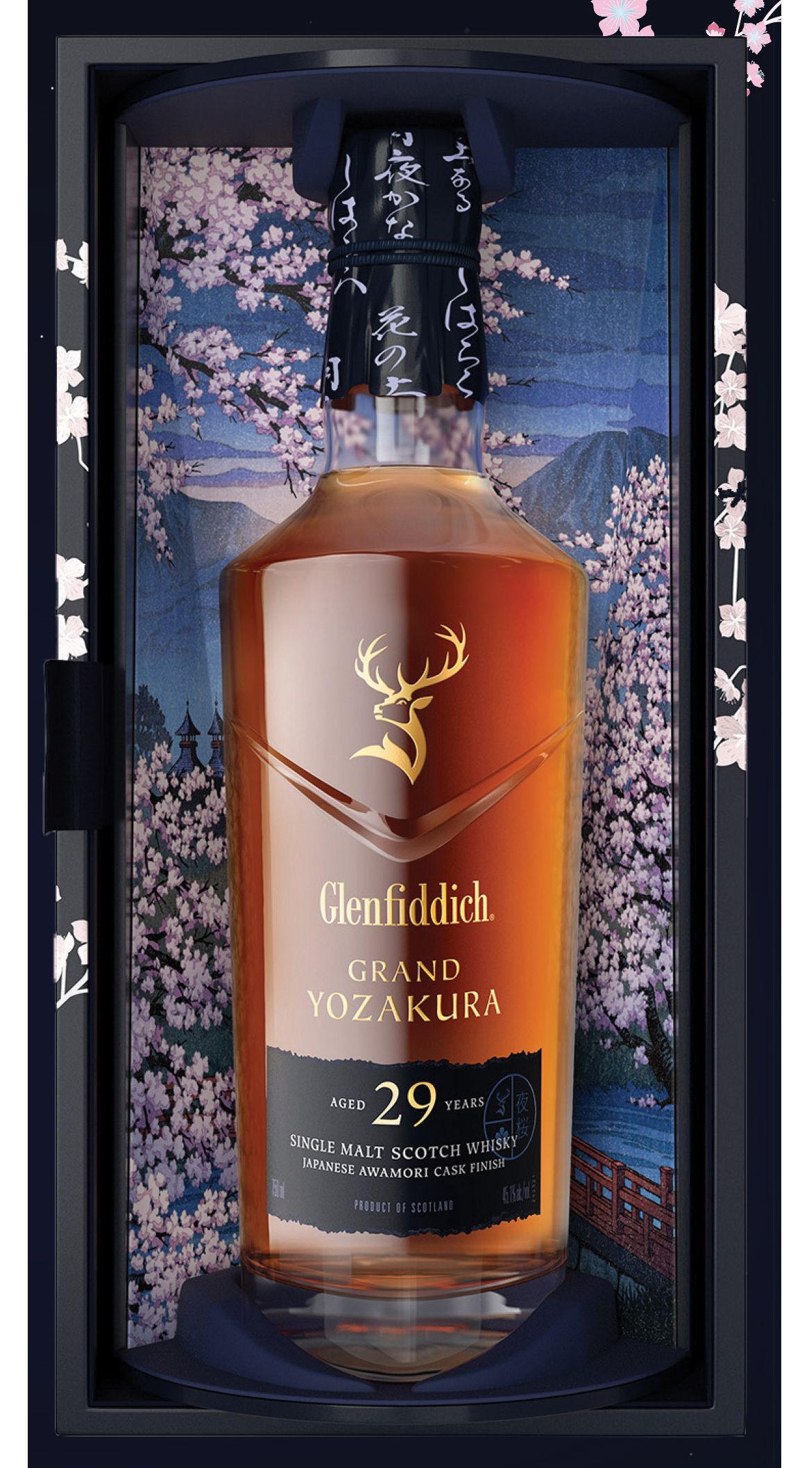 GLENFIDDICH SCOTCH SINGLE MALT GRAND YOZAKURA JAPANESE AWAMORI CASK FINISH 29YR 750ML