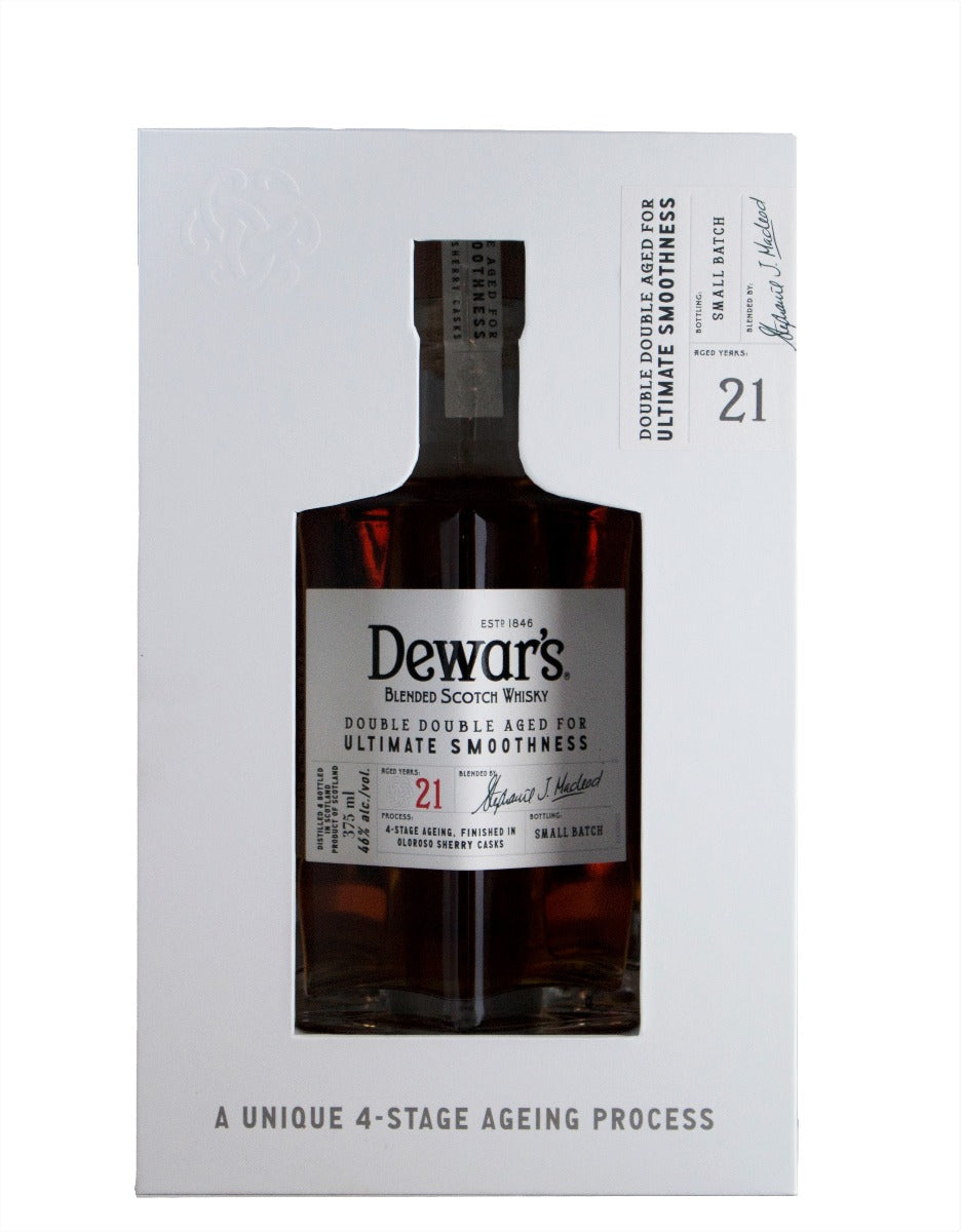 DEWARS SCOTCH BLENDED DOUBLE DOUBLE AGED 21YR 375ML - Remedy Liquor 