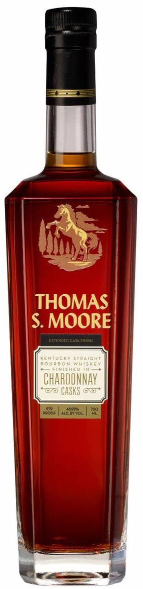 THOMAS S MOORE BOURBON FINISHED IN CHARDONNAY CASKS EXTENDED CASK FINISH KENTUCKY 750ML - Remedy Liquor