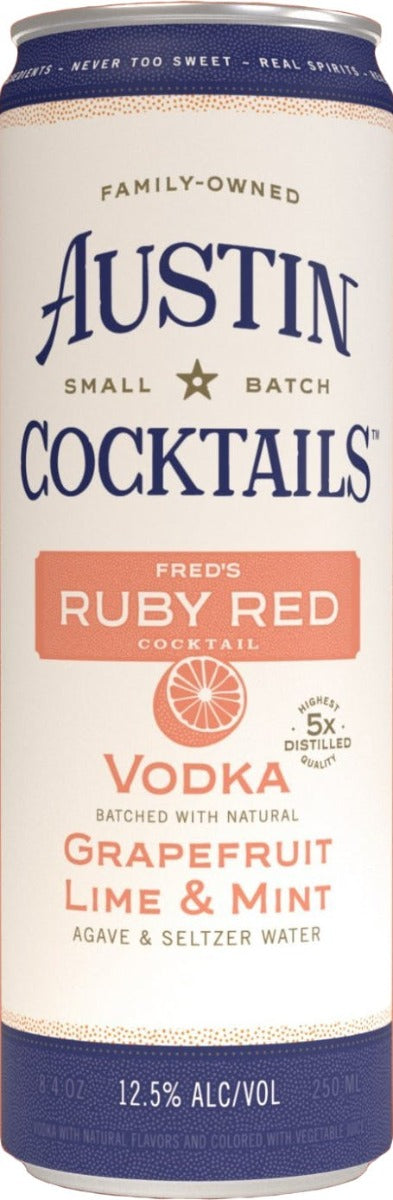 AUSTIN COCKTAILS SPARKLING FREDS RUBY RED 4X8.4OZ CANS Spirits