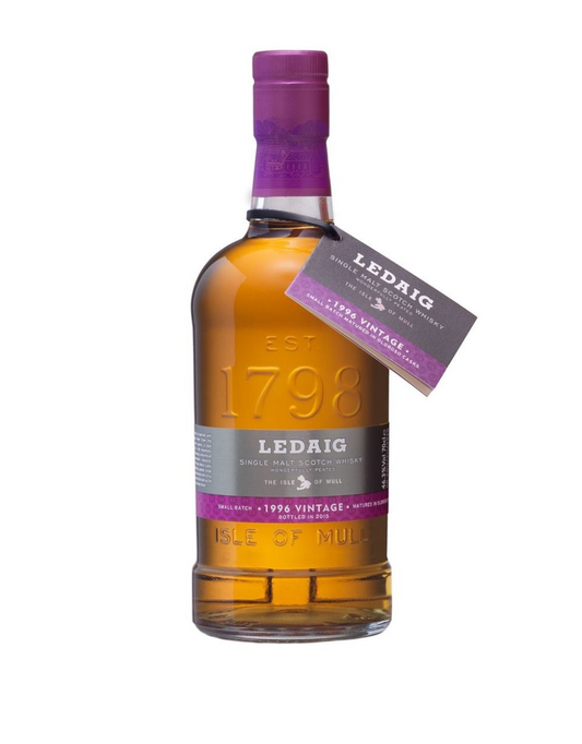 LEDAIG SCOTCH SINGLE MALT LIMITED SHERRY CASK FINISH PEATED 19YR 1996 VTG 750ML Spirits