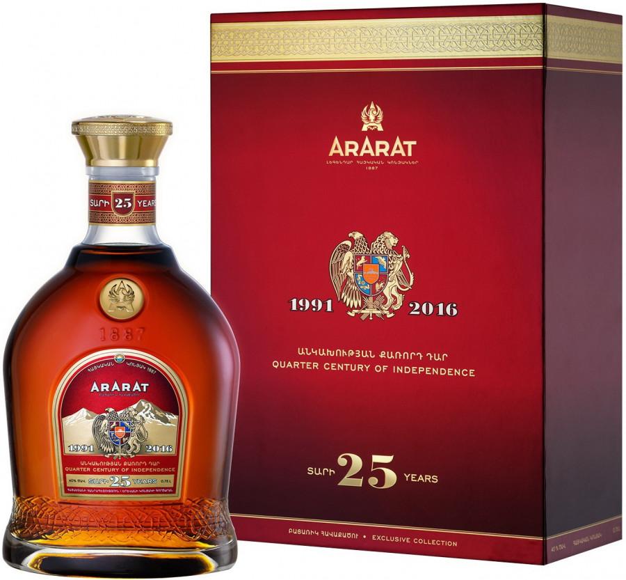 ARARAT BRANDY ARMENIA QUARTER CENTURY OF INDEPENDENCE 25YR 750ML Spirits