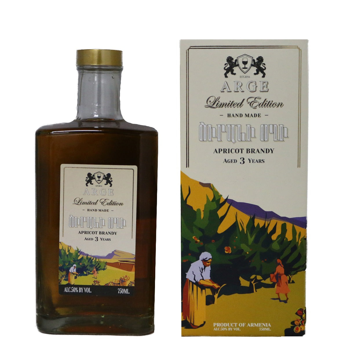 ARGE BRANDY APRICOT ARMENIA 3YR 750ML Spirits