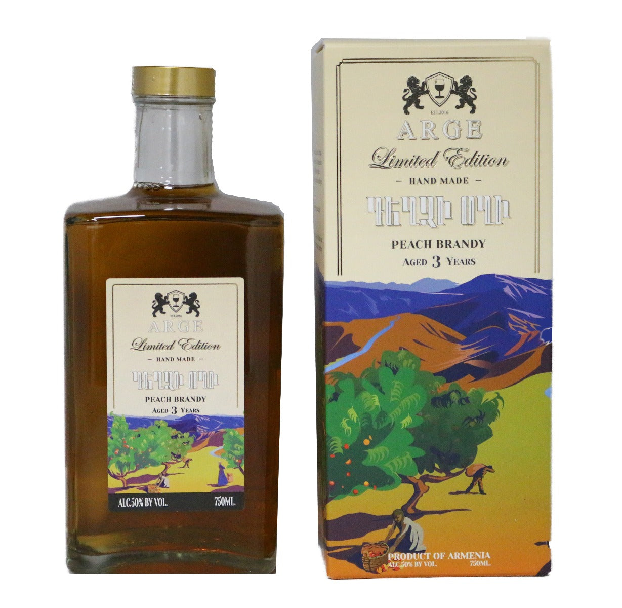 ARGE BRANDY PEACH ARMENIA 3YR 750ML Spirits