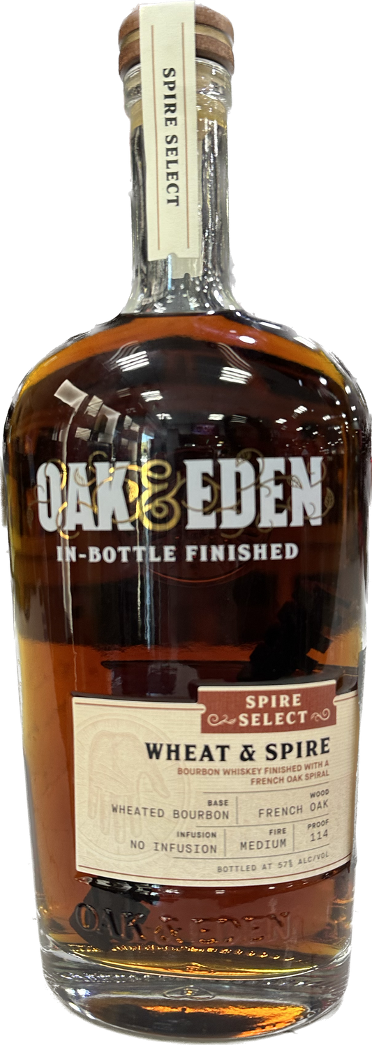 OAK & EDEN BOURBON WHEAT & SPIRE FRENCH OAK PRIVATE BARREL SELECT INDIANA 750ML LIQ