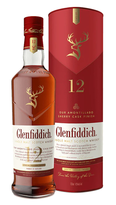 GLENFIDDICH SCOTCH SINGLE MALT SHERRY CASK FINISH 12YR 750ML LIQ