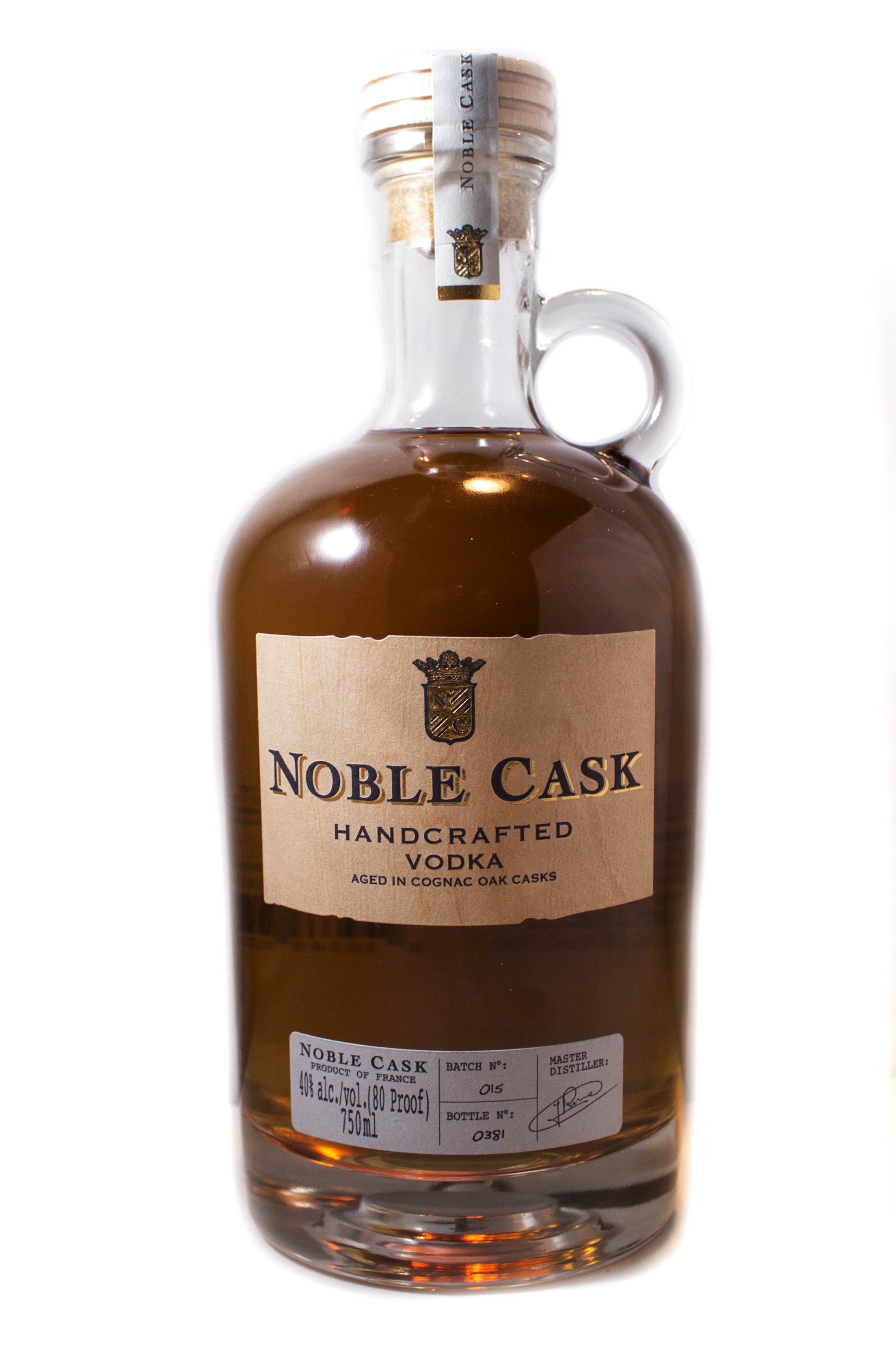 Noble Cask Vodka Handcrafted Aged In Cognac Oak Casks France 750ML