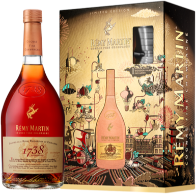REMY MARTIN COGNAC 1738 ACCORD ROYAL FINE CHAMPAGNE FRANCE GFT PK W/SHAKER 750ML Spirits