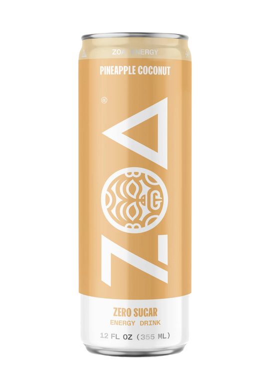 ZOA ENERGY DRINK PINEAPPLE COCONUT ZERO SUGAR 12OZ CAN SODA