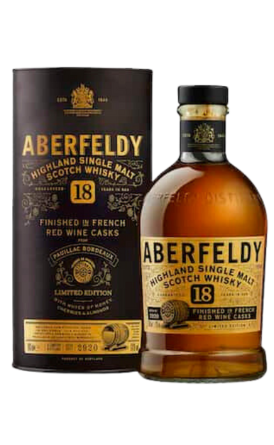 ABERFELDY SCOTCH SINGLE MALT FINISHED IN FRENCH RED WINE CASKS 18YR 750ML Spirits