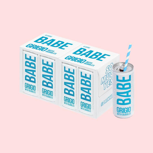 BABE GRIGIO WITH BUBBLES WINE 4X250ML CAN Spirits