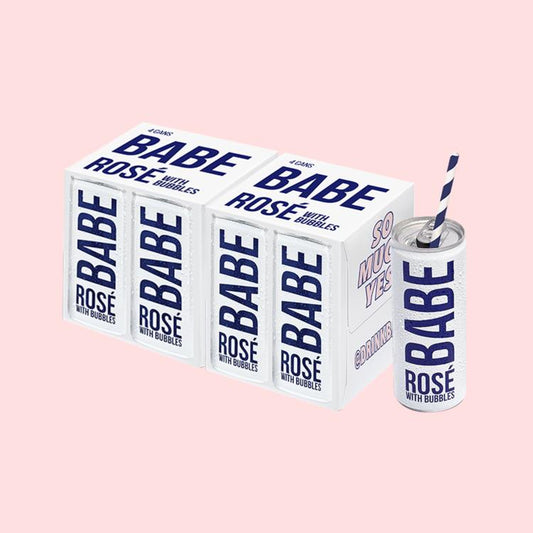 BABE ROSE WITH BUBBLES WINE 4X250ML CAN Spirits