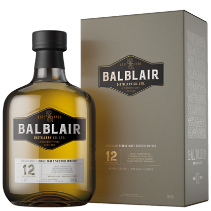 BALBLAIR SCOTCH SINGLE MALT AMERICAN OAK 12YR 750ML Spirits