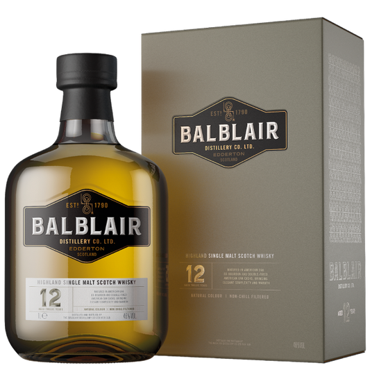 BALBLAIR SCOTCH SINGLE MALT AMERICAN OAK 12YR 750ML Spirits