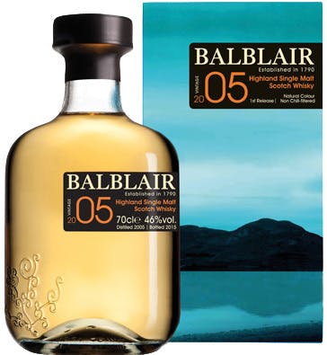 BALBLAIR SCOTCH SINGLE MALT HIGHLAND 2005 RELEASE 750ML Spirits