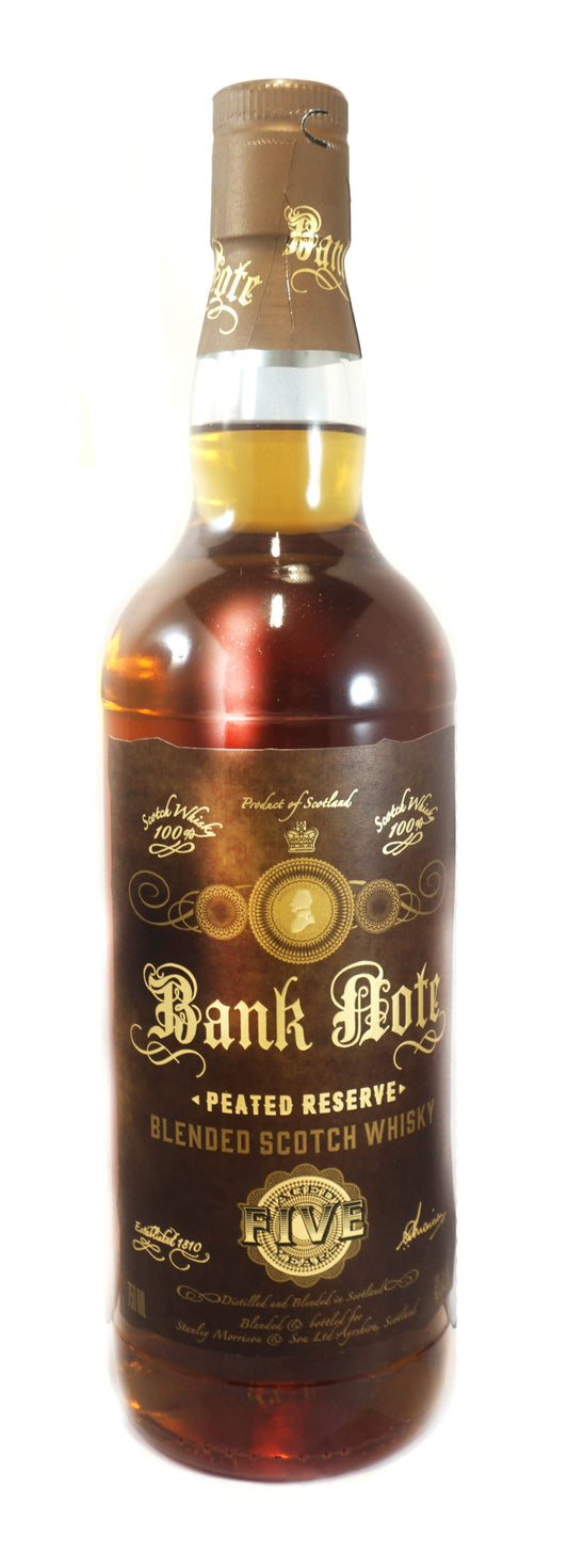 BANK NOTE SCOTCH BLENDED PEATED RESERVE 86PF 5YR 700ML Spirits