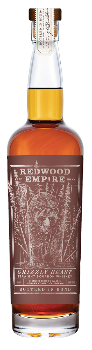 REDWOOD EMPIRE BOURBON STRAIGHT GRIZZLY BEAST BOTTLED IN BOND CALIFORNIA 750ML Spirits
