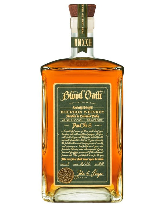BLOOD OATH PACT NO 8 BOURBON FINISHED IN CALVADOS CASKS 2022 KENTUCKY 750ML Spirits