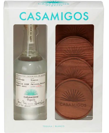 CASAMIGOS TEQUILA BLANCO GIFT PACK W/ COASTERS 750ML