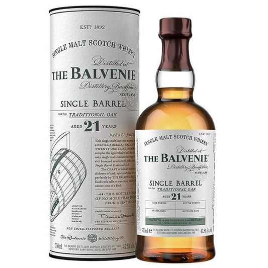 BALVENIE SCOTCH SINGLE BARREL SINGLE MALT TRADITIONAL OAK 21YR 750ML Spirits