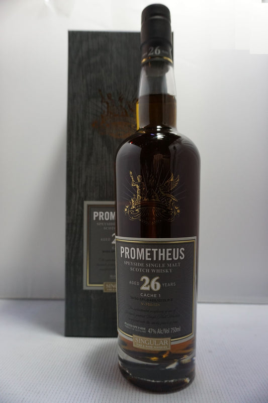 PROMETHEUS SCOTCH SINGLE MALT SPEYSIDE CACHE 1 SINGULAR RARE 94PF 26YR 750ML Spirits