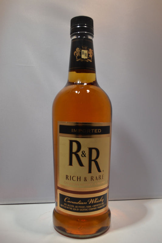 R & R RICH RARE WHISKEY BLENDED CANADIAN 750ML Spirits