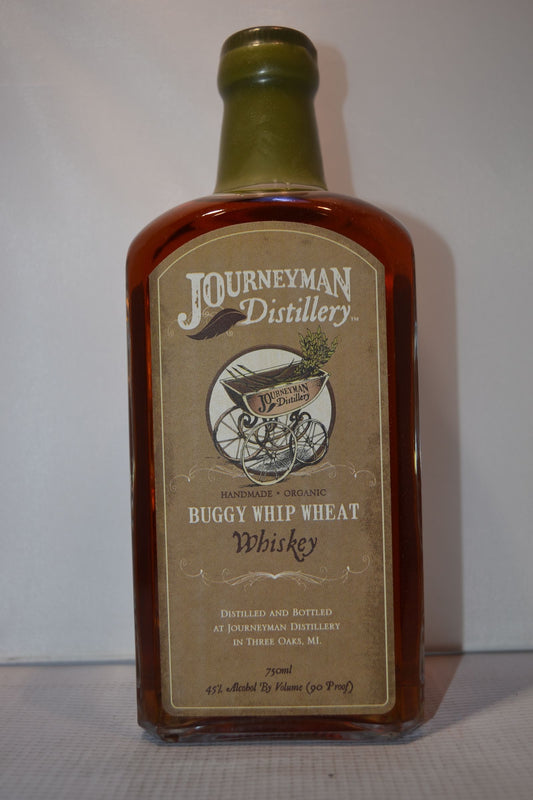 JOURNEYMAN WHISKEY BUGGY WHIP WHEAT HANDMADE ORGANIC MICHIGAN 90PF 750ML Spirits
