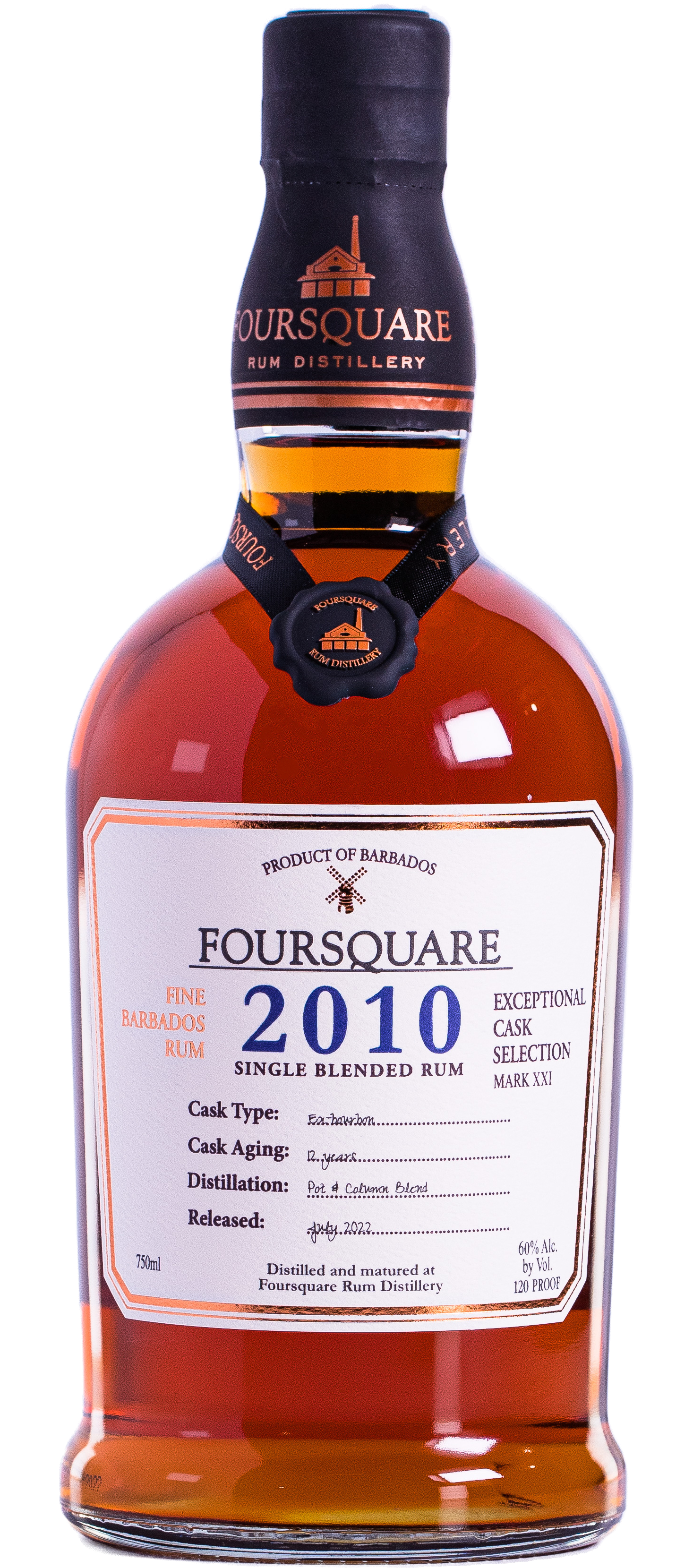 FOURSQUARE RUM SINGLE BLENDED EXCEPTIONAL CASK SELECTION BARBADOS 2010 750ML LIQ