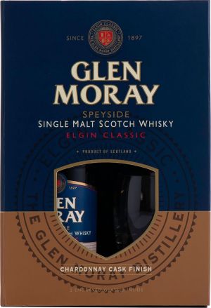 GLEN MORAY ELGIN SCOTCH SINGLE MALT CLASSIC CHARDONNAY CASK FINISH SPEYSIDE GFT PK 750ML Spirits