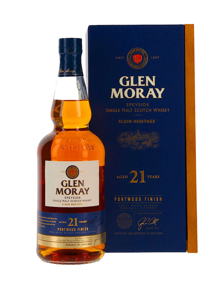 GLEN MORAY SCOTCH SINGLE MALT SPEYSIDE ELGIN HERITAGE PORTWOOD FINISH 21YR 750ML - Remedy Liquor