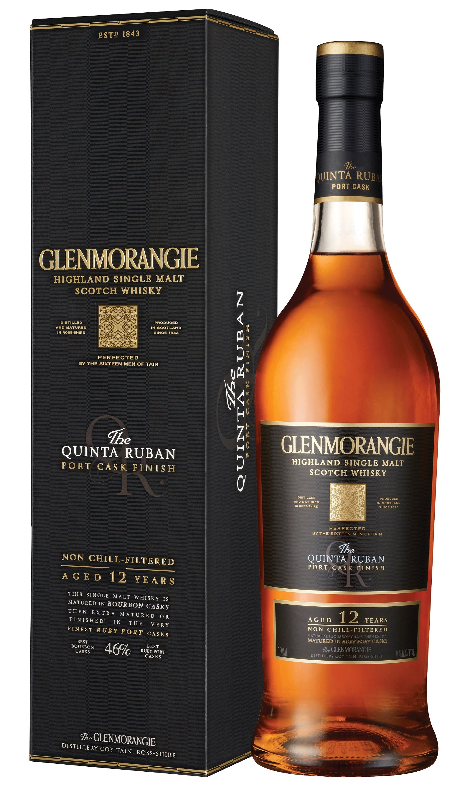 GLENMORANGIE SCOTCH SINGLE MALT QUINTA RUBAN 92PF 12YR 750ML - Remedy Liquor