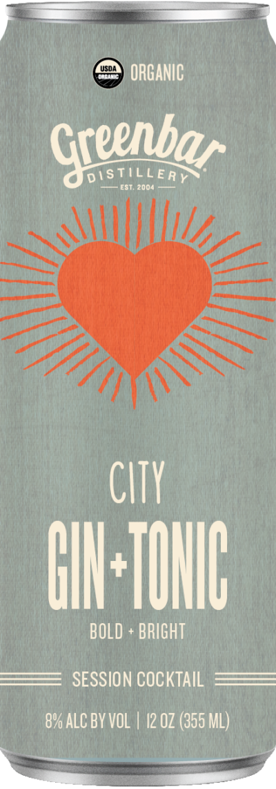 GREENBAR CITY GIN + TONIC SESSION COCKTAIL 4X12OZ CANS liquor