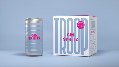 TROOP BEVERAGE GIN SPRITZ ( GIN AMARO LEMON HIBISCUS SODA WATER) 4X200ML Spirits