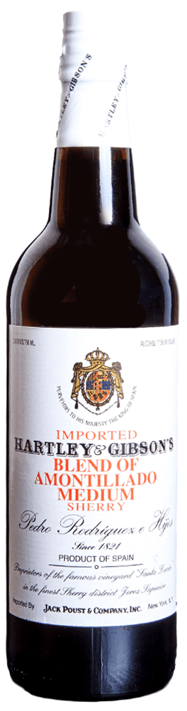 HARTLEY & GIBSON'S SHERRY BLEND OF AMONTILLADO MEDIUM SPAIN 750ML Wine