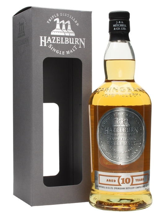 HAZELBURN SCOTCH SINGLE MALT CAMPBELTOWN 92PF 10YR 700ML Spirits
