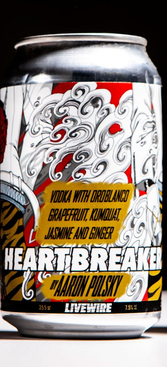 LIVEWIRE HEARTBREAKER MIX DRINK RTD VODKA W/ OROBLANCO GRAPEFRUIT KUMQUAT JASMINE GINGER 355ML