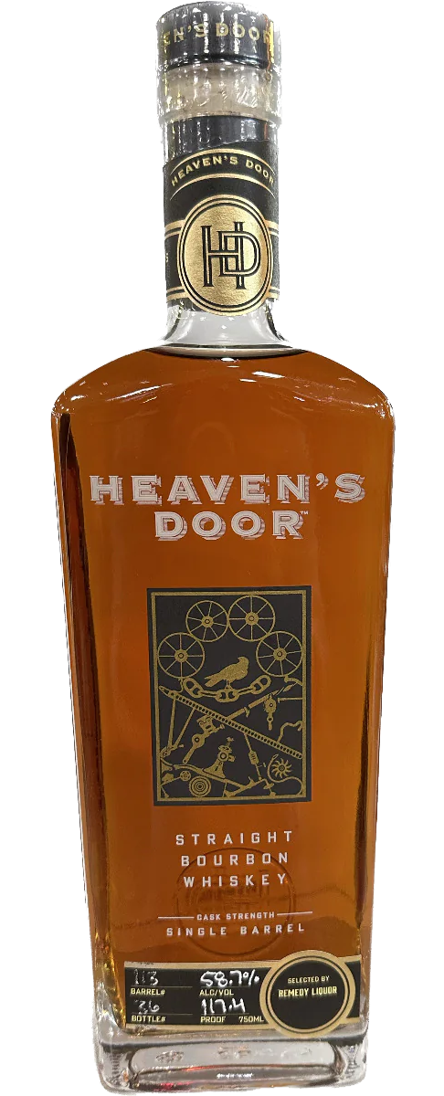 HEAVEN'S DOOR PLATINUM BARREL SELECT #113 BOURBON CASK STRENGTH TENNESSEE 750ML - Remedy Liquor