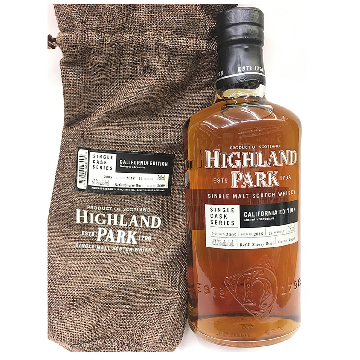 HIGHLAND PARK SCOTCH SINGLE CASK CALIFORNIA EDITION 13YR 2005 TO 2018 750ML Spirits