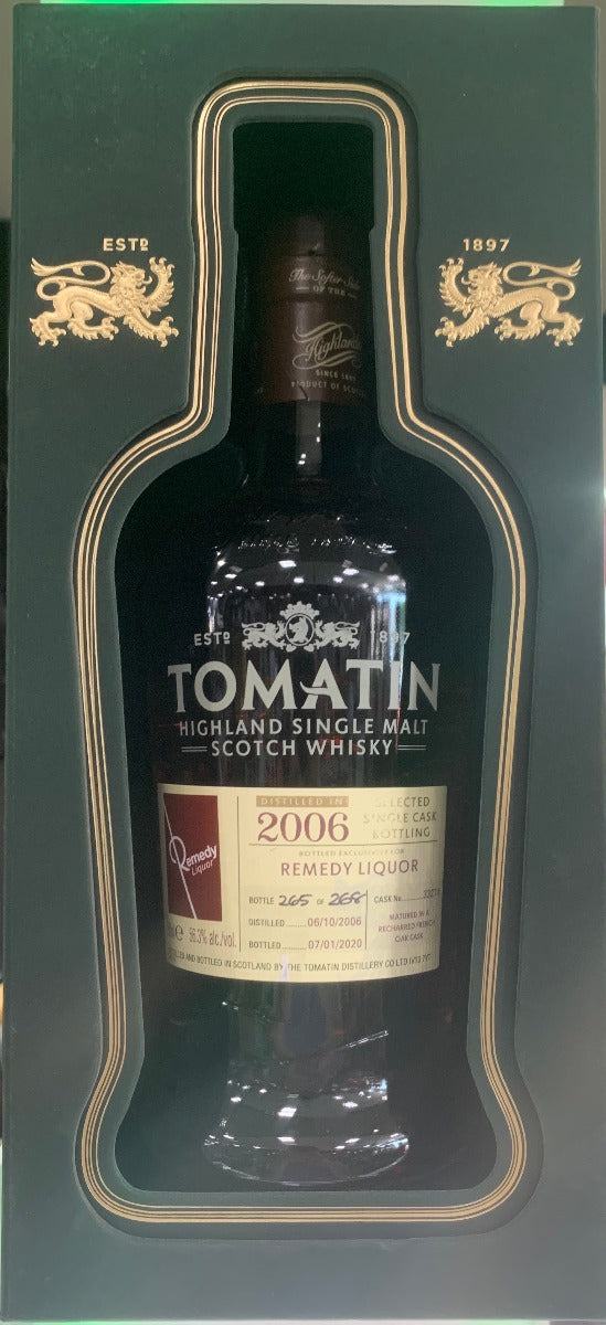 TOMATIN SCOTCH SINGLE MALT 2006 DISTILLED AGED IN FRENCH OAK CASK 14YR REMEDY PICKED BARREL 112.6PF 750ML - Remedy Liquor