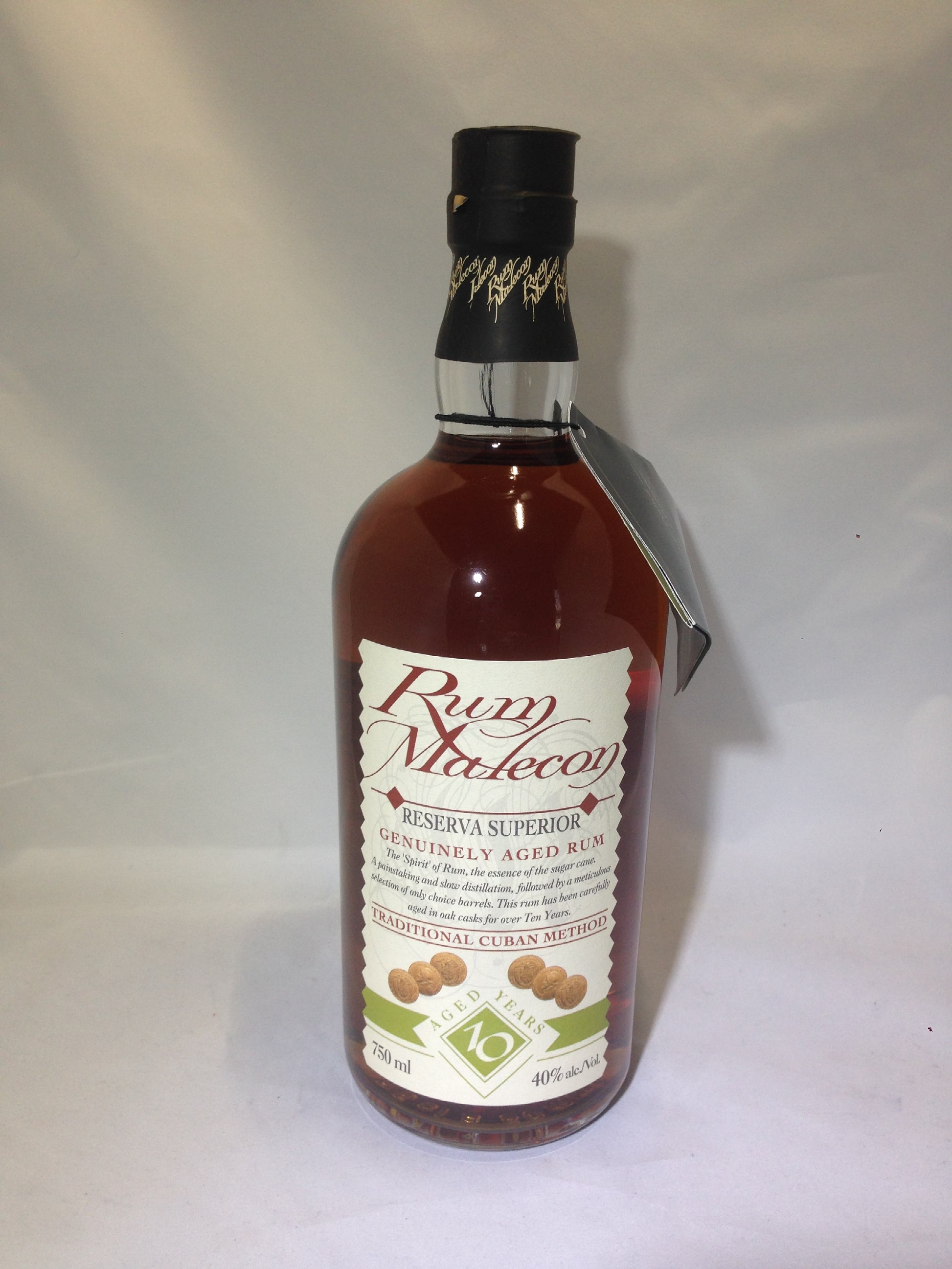 RUM MALECON RUM RESERVE SUPERIOR PANAMA 10YR 750ML - Remedy Liquor