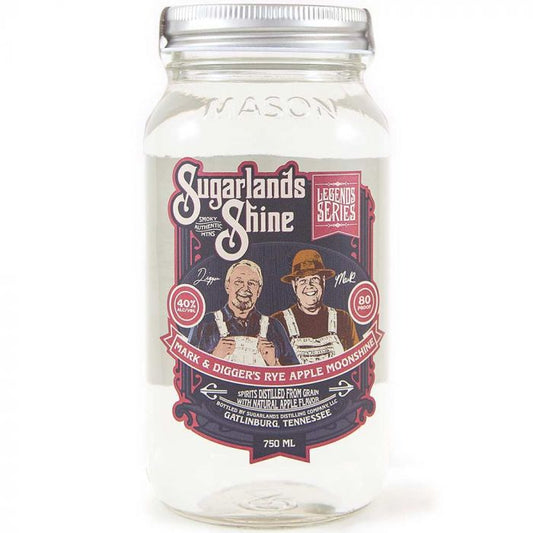 SUGARLANDS SHINE MOONSHINE MARK & DIGGERS RYE APPLE TENNESSEE 750ML Spirits