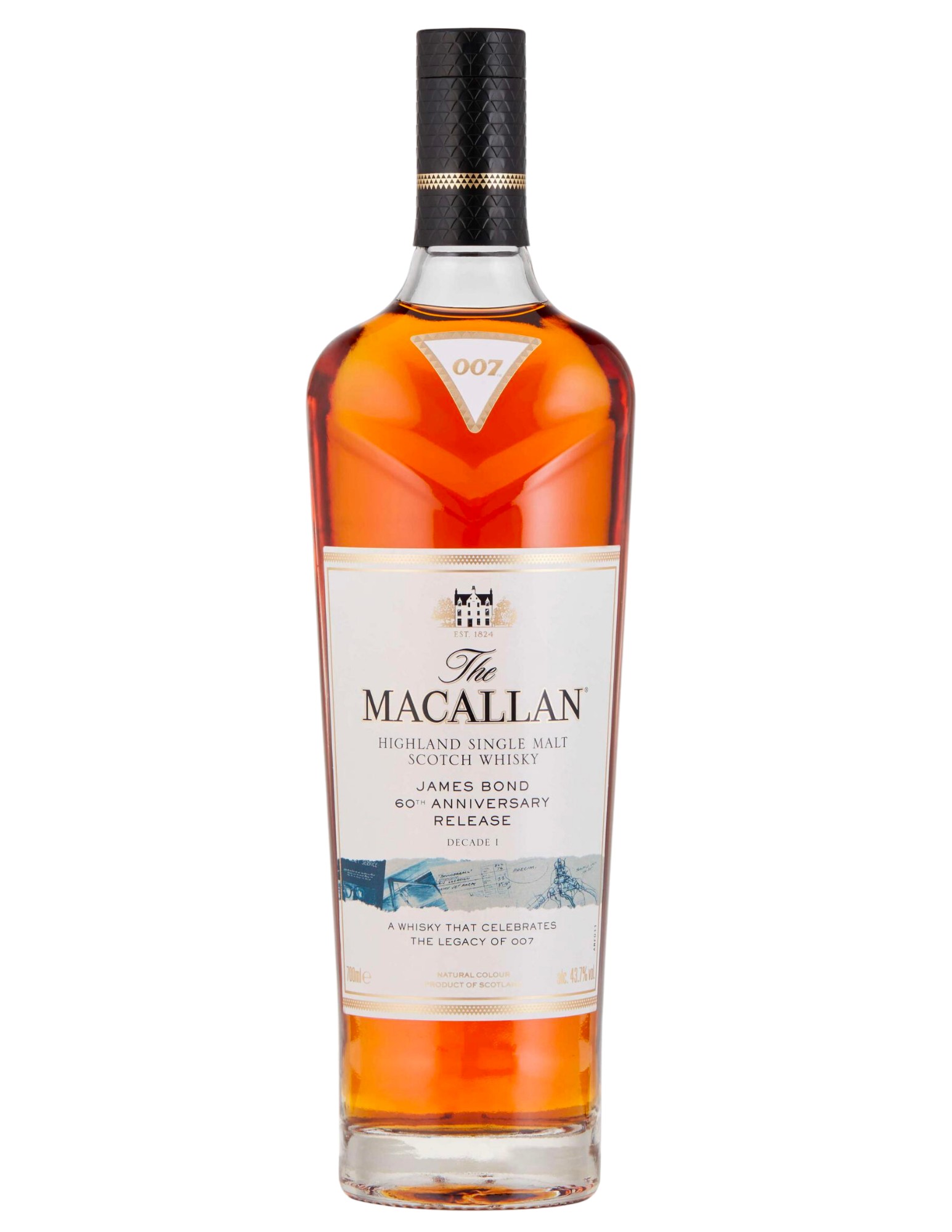 MACALLAN JAMES BOND SCOTCH SINGLE MALT 60TH ANNIVERSARY DECADE 1 EDITION 700ML LIQ