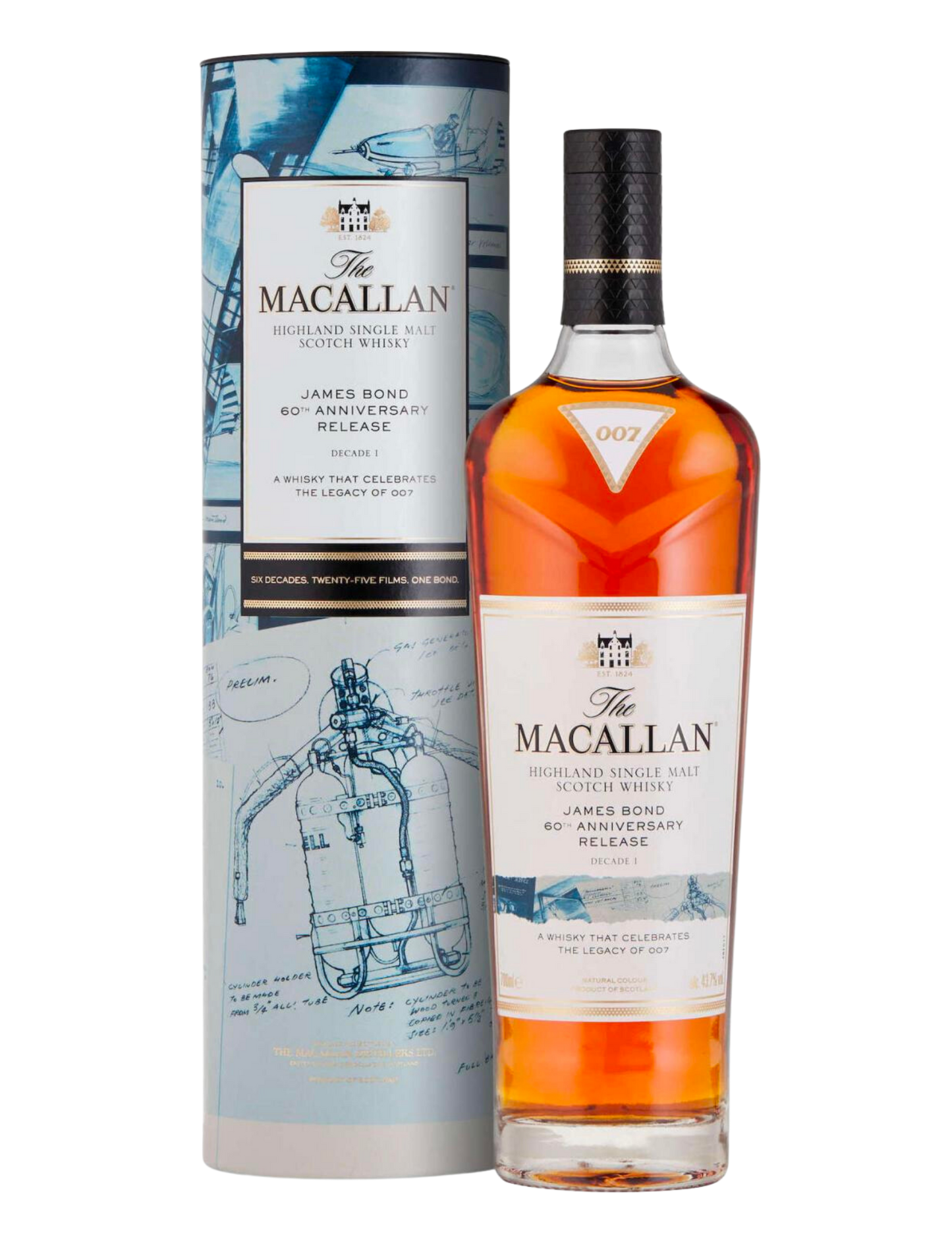 MACALLAN JAMES BOND SCOTCH SINGLE MALT 60TH ANNIVERSARY DECADE 1 EDITION 700ML LIQ