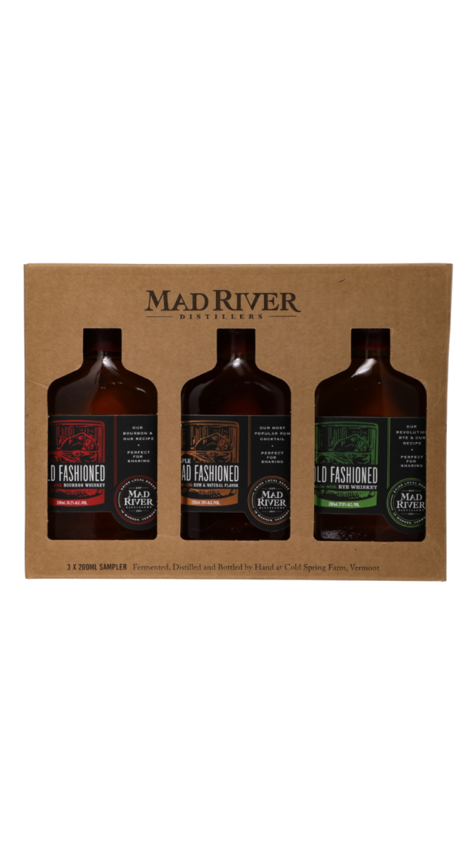 MAD RIVER DISTILLERS SAMPLER PACK OLD FASHIONED (BOURBON, RUM, AND RYE WHISKEY) 3X200ML