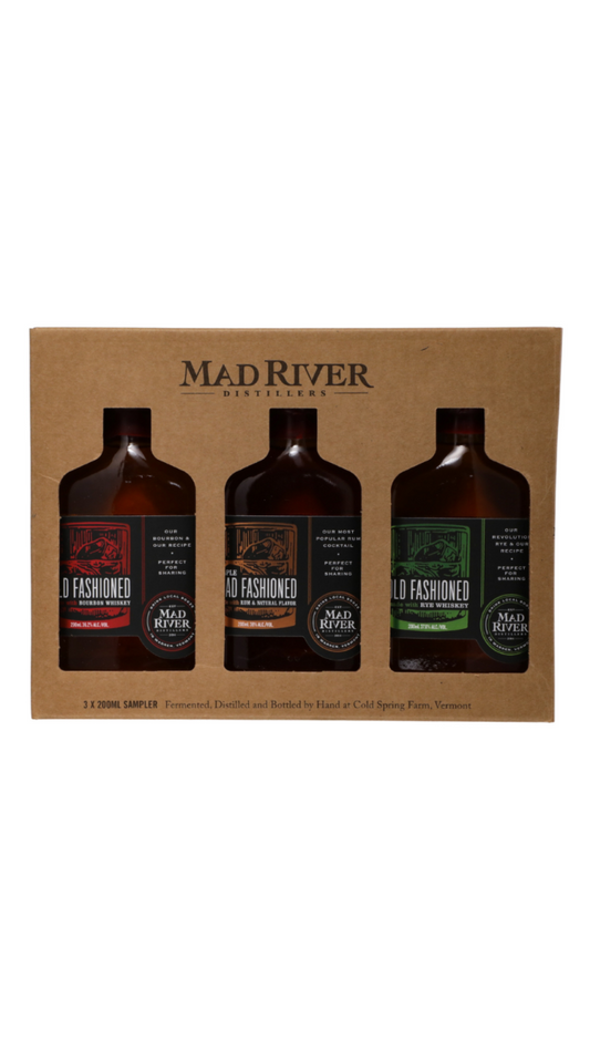 MAD RIVER DISTILLERS SAMPLER PACK OLD FASHIONED (BOURBON, RUM, AND RYE WHISKEY) 3X200ML Spirits