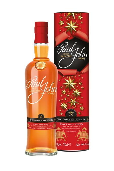PAUL JOHN WHISKY SINGLE MALT CHRISTMAS EDITION 2020 INDIA 750ML Spirits