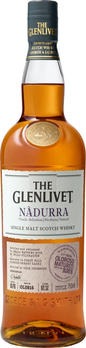 GLENLIVET SCOTCH SINGLE MALT NADURRA PEATED CASK FINISH 750ML Spirits