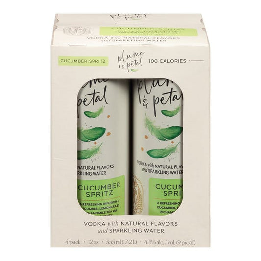 PLUME AND PETAL VODKA CUCUMBER SPRITZ 4X12OZ CANS